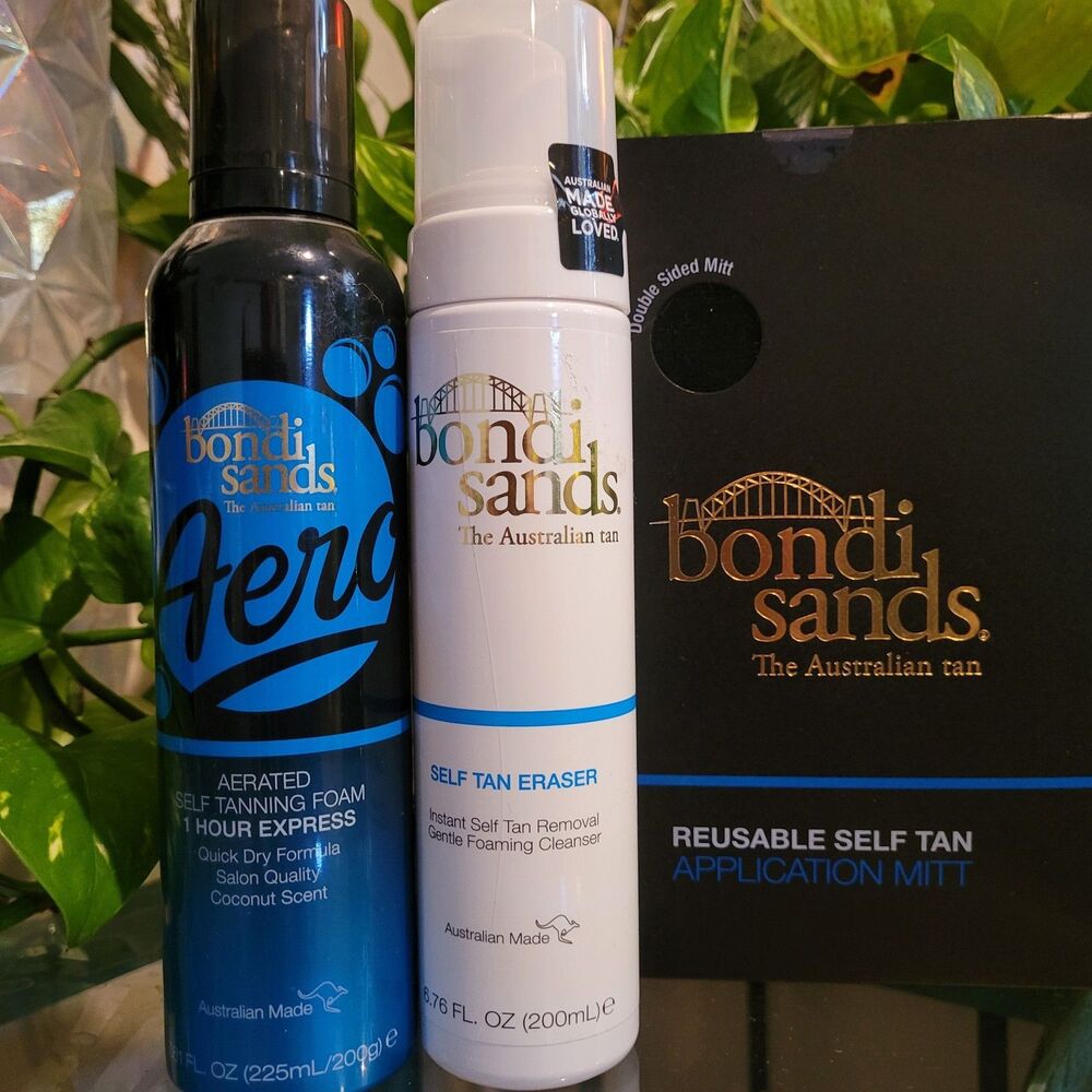 2x Bondi Sands Aero Self Tanning Foam 1 Hour Express Ultra Dark Mitt Tan Eraser
